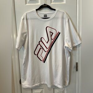 Fila White Crew Neck Tee with Graphic Logo